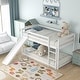 preview thumbnail 10 of 29, Space-saving Design Low Bunk Bed with Slide,Twin over Twin Bunk Bed with Convertible Slide and Ladder