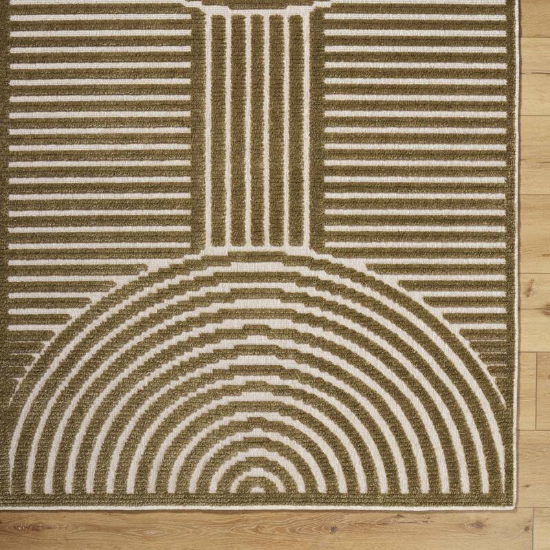 Livabliss Remi Mod Stripe Machine Washable Area Rug