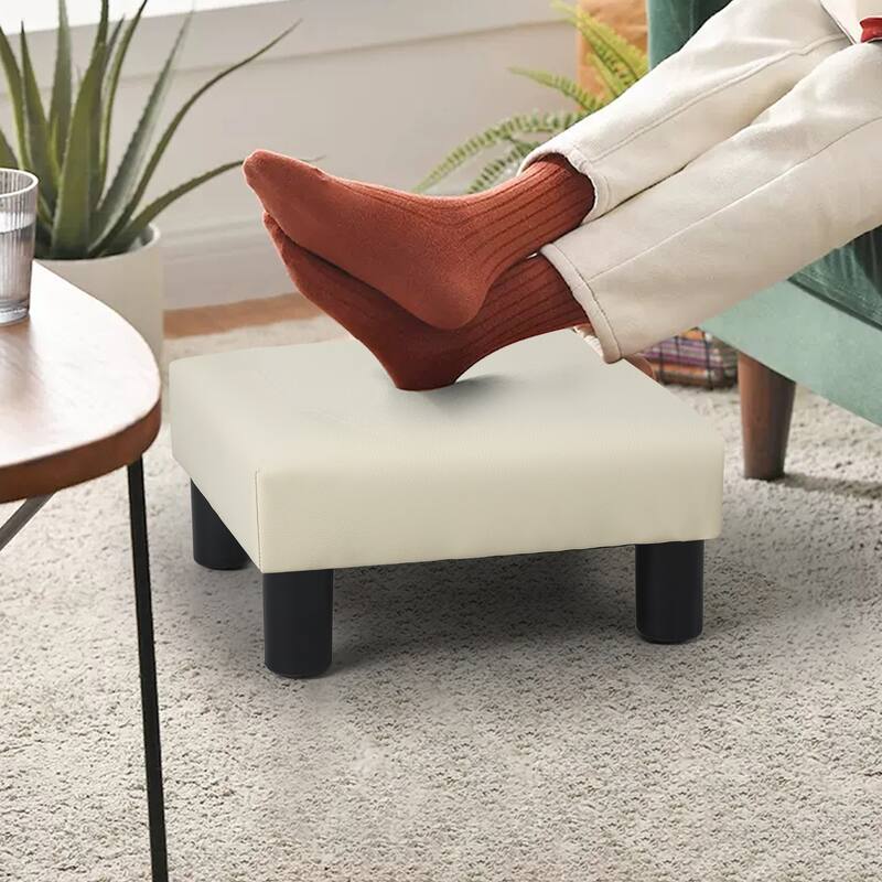 Adeco 15'' Small Ottoman Upholstered Foot Rest