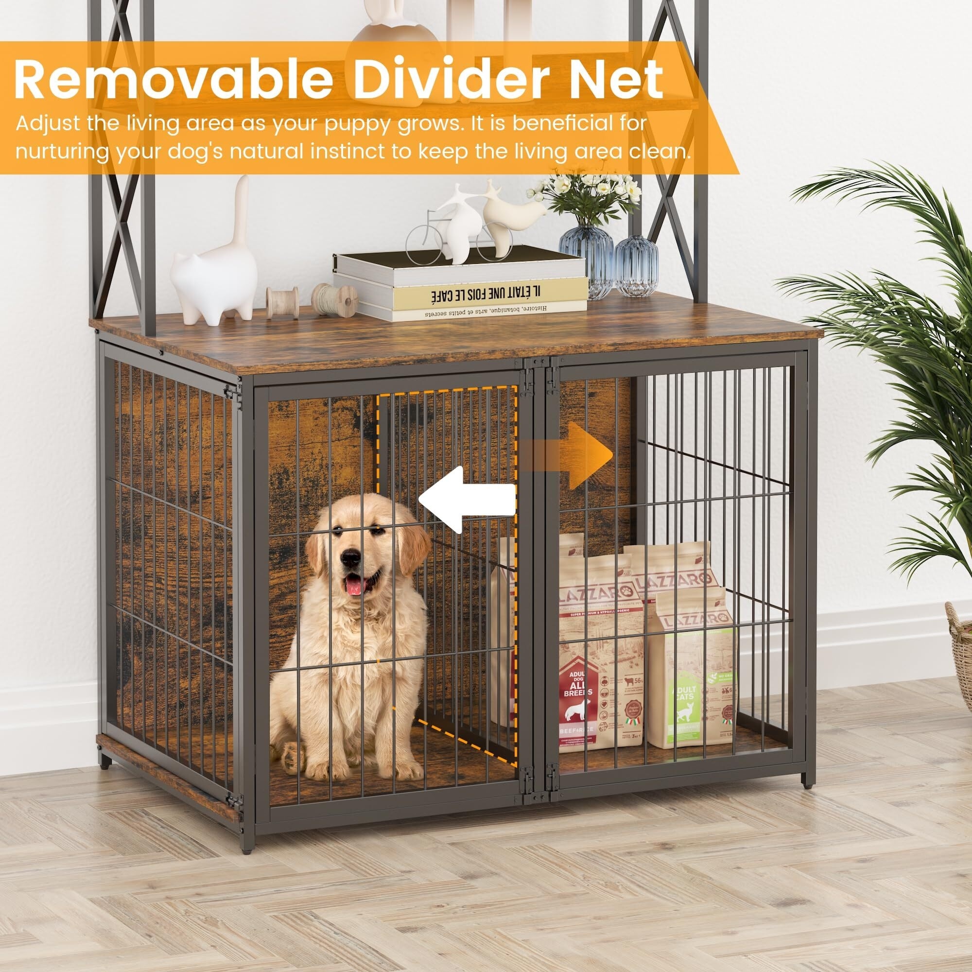 42.5 Inch Dog Crate Furniture with Shelves Storage Bed Bath Beyond 41260360