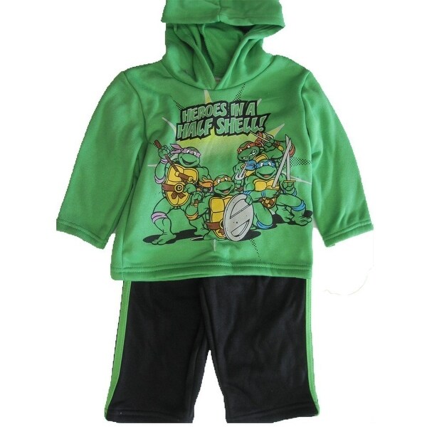 Nickelodeon Baby Boys Green Ninja Turtles Hooded 2 Pc Pants Set 12-24M