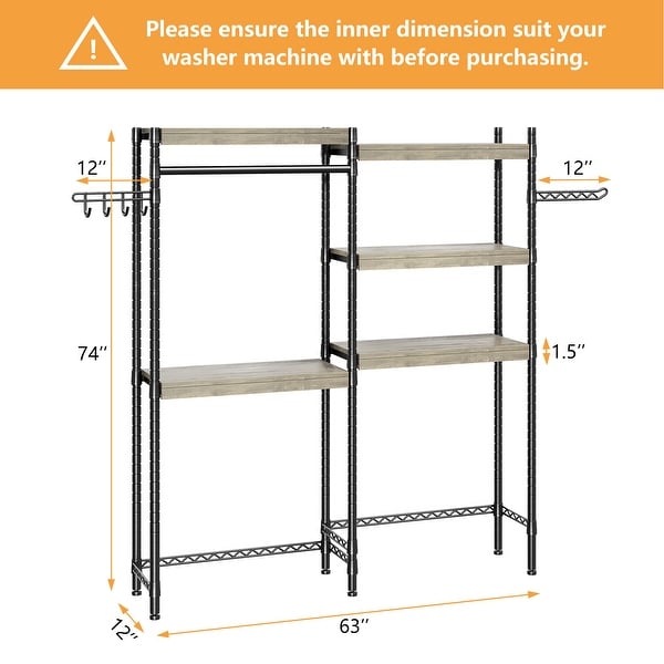 Laundry room store storage rack