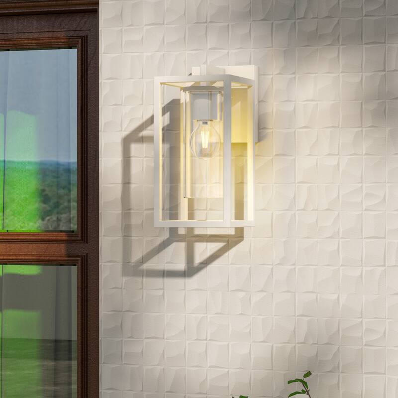 1-Light Outdoor Wall Lights, Outdoor Wall Lantern with Glass Shade