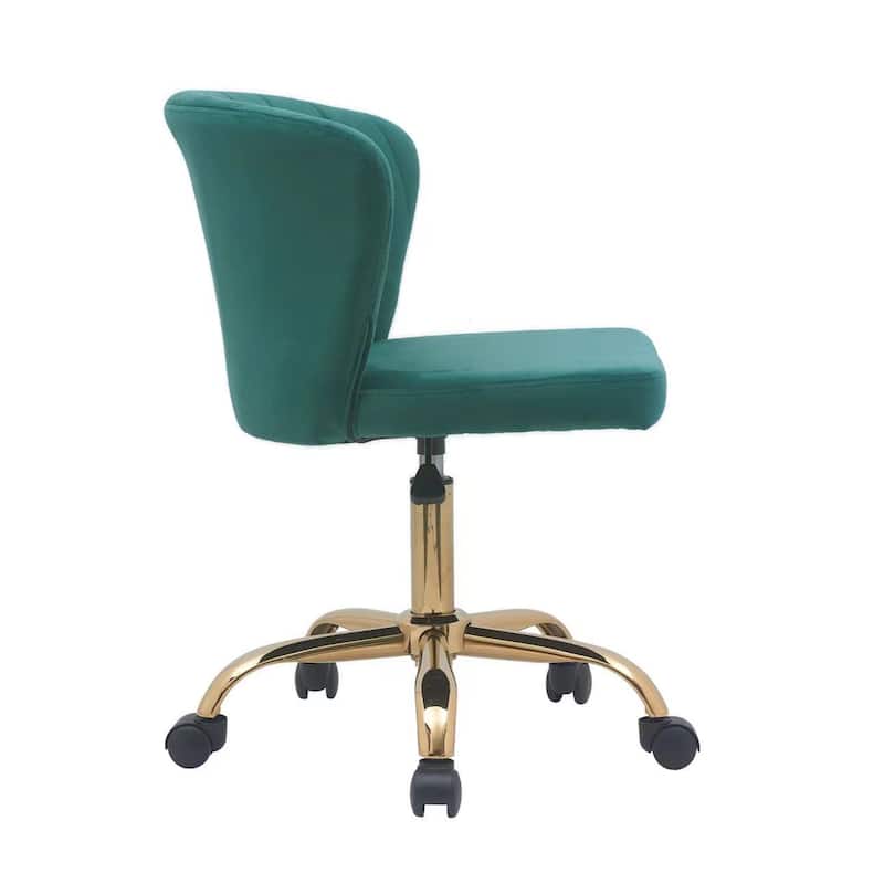 Porthos Home Rye Velvet Office Chair with Gold Chrome Legs