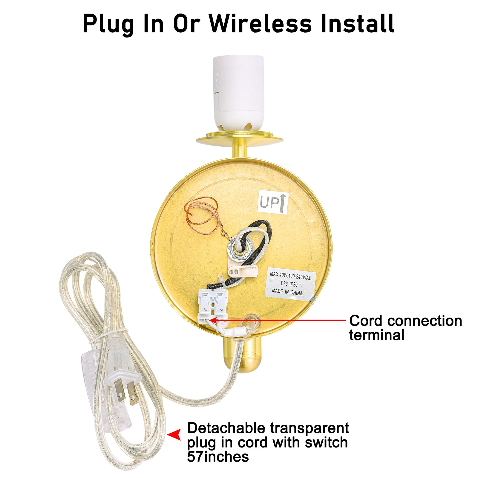 Modern Brass Gold Globe Glass Plug in Wall Sconce-Indoor Wall Light  Fixtures for Bedroom, Living Room - Bed Bath \u0026 Beyond - 39049242, image size:1600x1600