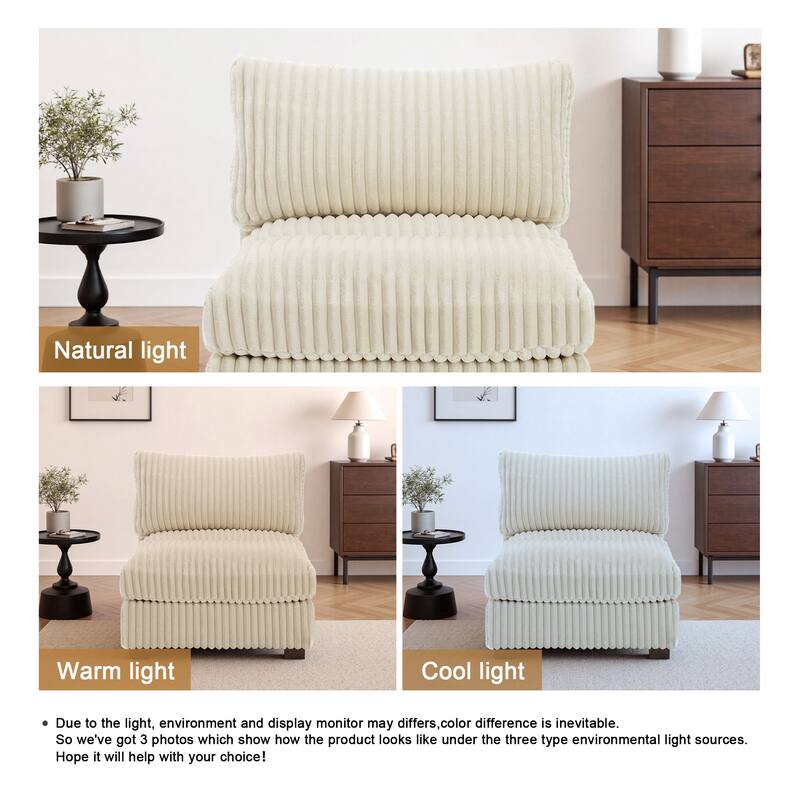 Cotton Flannel corner Sofa Armless Modular Sectional Sofa Seamless Combination