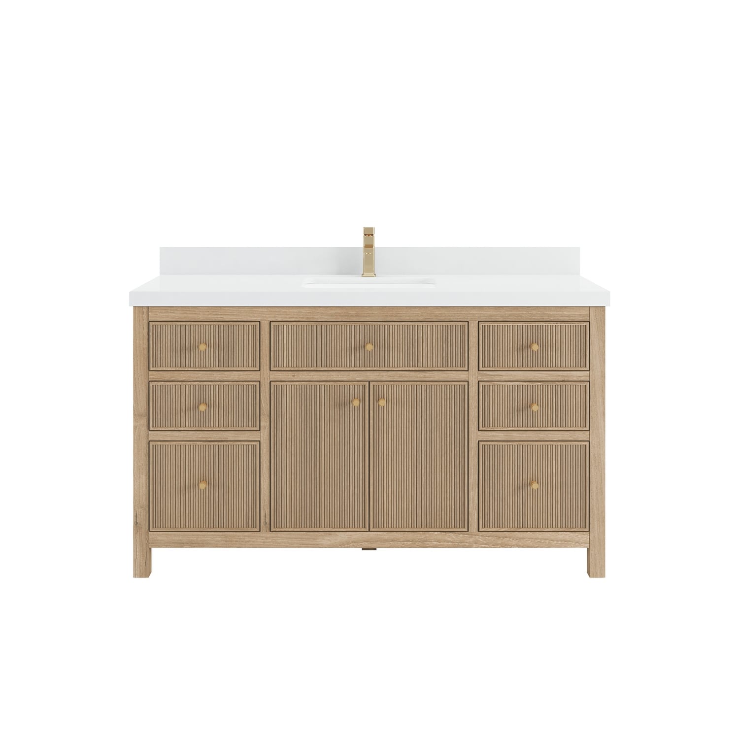 Willow Collections 60 in. W x 22 in. D Sonoma Teak Wood Single Sink Bathroom Vanity with Countertop