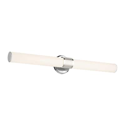 Kichler Lighting Sashi 32" Bath Bar Large LED with White Glass in Chrome