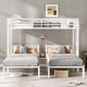 preview thumbnail 8 of 21, Metal Detachable Triple Bunk Bed，Twin XL & Twin Size White - Twin XL over Twin & Twin