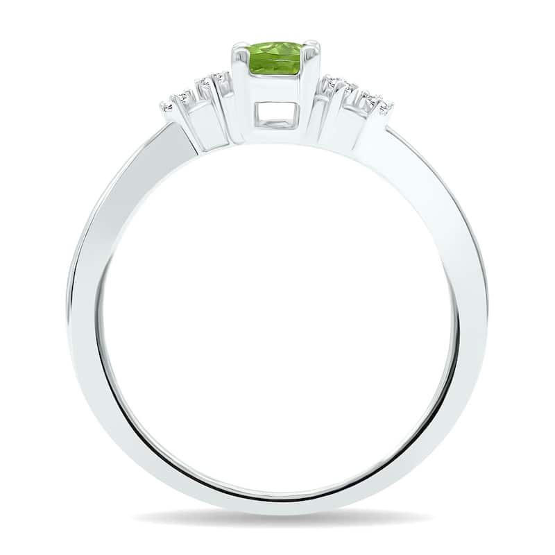 Women's Peridot and Diamond Tierra Ring in 10K White Gold