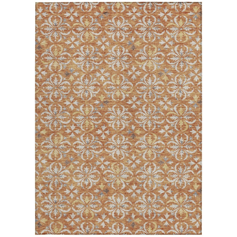 HomeRoots Floral Transitional Rectangle Outdoor Rug