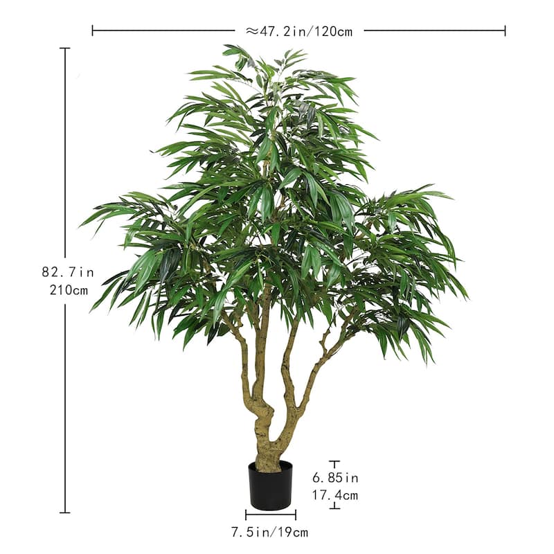 7FT Artificial willow Tree, Indoor Faux slik Greenery Plant for Home, Apartment, or Office Decoration, 1pc/set