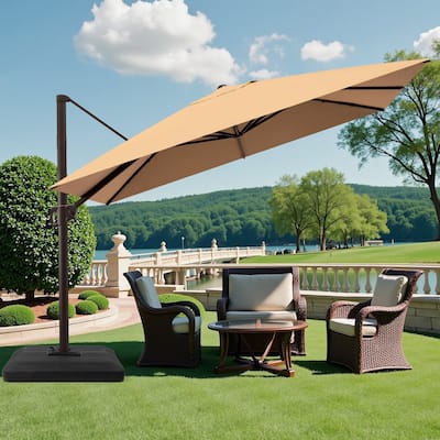 Pellebant 9 FT x 11 FT Outdoor Cantilever-Offset Umbrella with Premium Base Stand