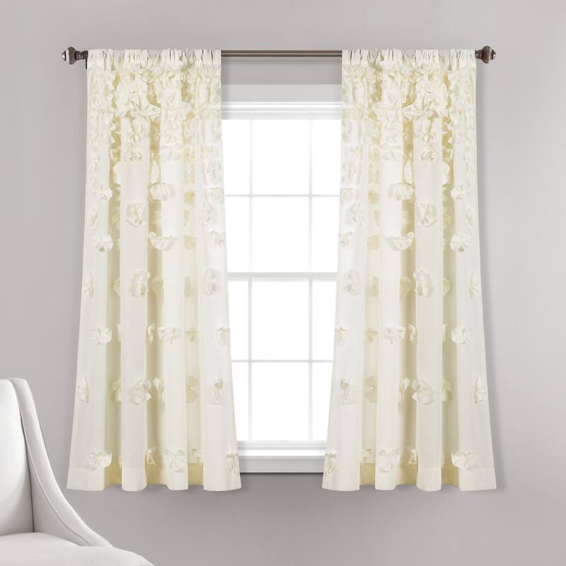 Silver Orchid Turpin Single Window Curtain Panel - 54"Wx63"L - Ivory