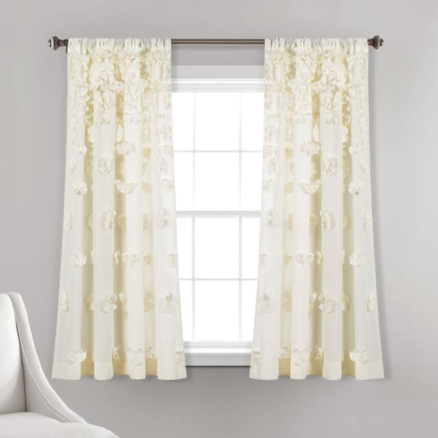 Silver Orchid Turpin Single Window Curtain Panel - 54"Wx63"L - Ivory