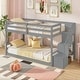preview thumbnail 5 of 18, Costway Twin Over Twin Low Bunk Bed Solid Wood Floor Bunk Bed Frame