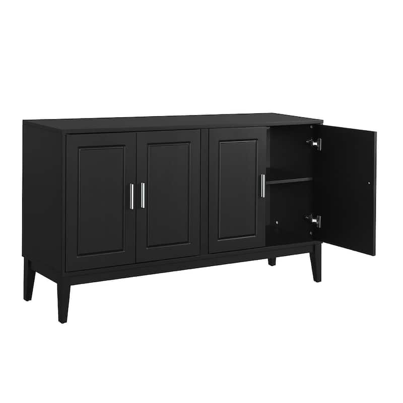 4-Door Sideboard with Adjustable Shelves & Solid Wood Legs for Dining Room or Living Room Storage