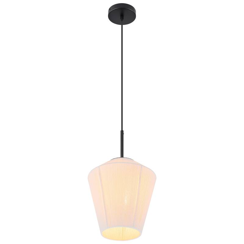 1-Light Modern Farmhouse Handwoven Rope Pendant Light for Kitchen Island - 10.6 in. W x 11.8 in. H