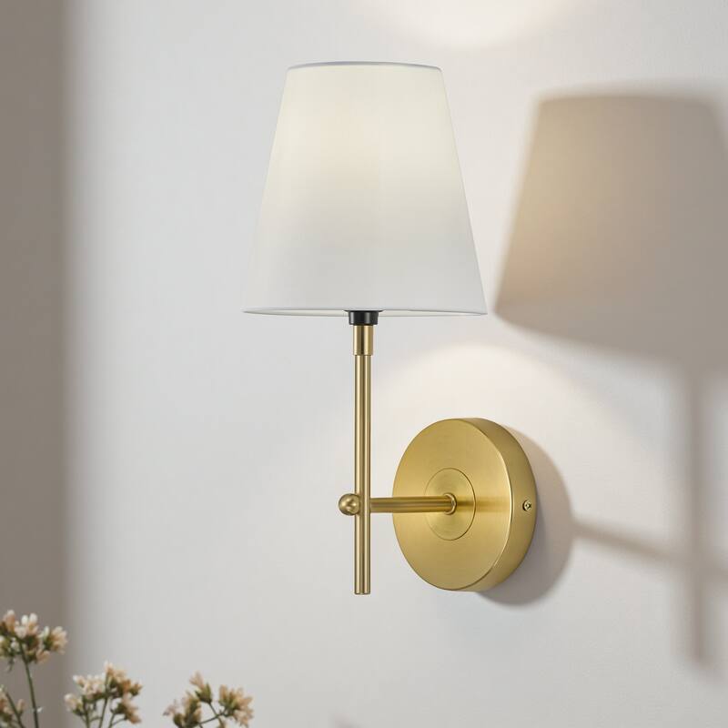 1-Light Dimmable Wallchiere Plug-in Armed Wall Sconce Vanity Light