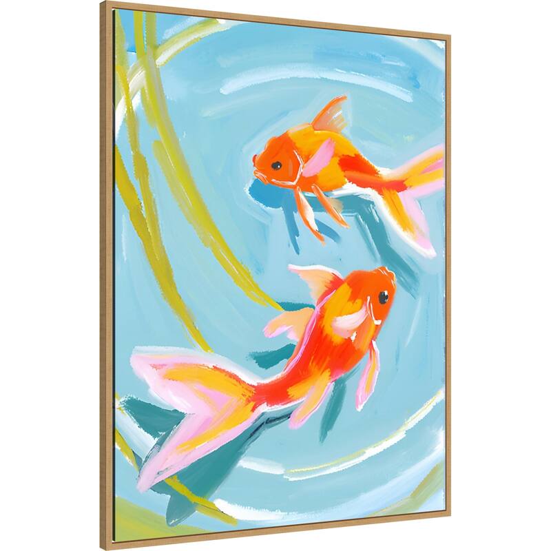 Golden Pond Dance by Ohkimiko Framed Canvas Wall Art Print