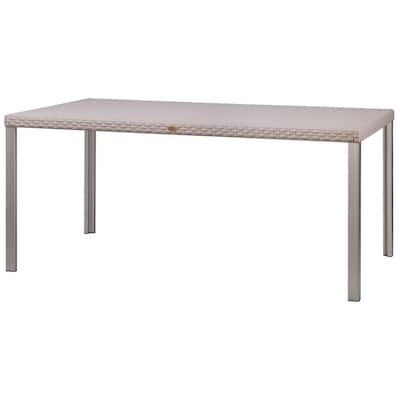 Oslo Resin All-Weather Family Dining Table with Aluminum Legs