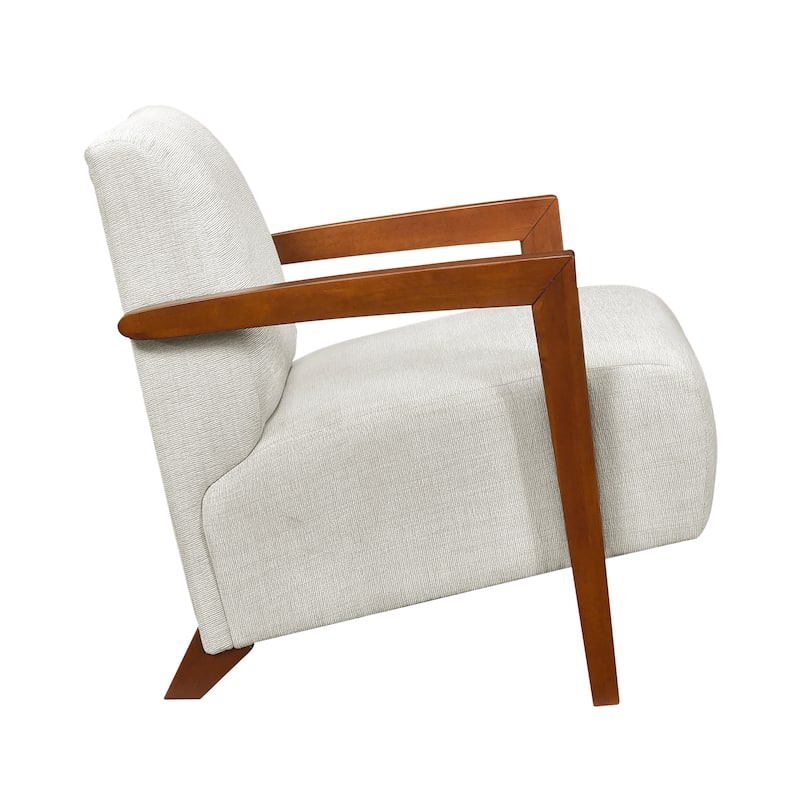 Lyle 28.5" Chenille Accent Chair - Chestnut Finish Solid Wood Frame