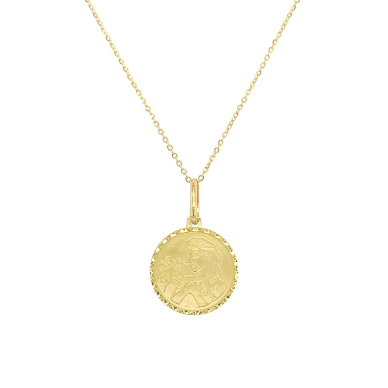 Zodiac Sign Necklace 14k Gold - Coin Pendant - 16-18 Inch Yellow Gold Necklace for Her - Women's Neckace - VIRGO