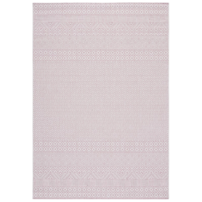 SAFAVIEH Courtyard Terezija Indoor/ Outdoor Waterproof Patio Backyard Rug - 2' x 3'7" - Ivory/Soft Pink