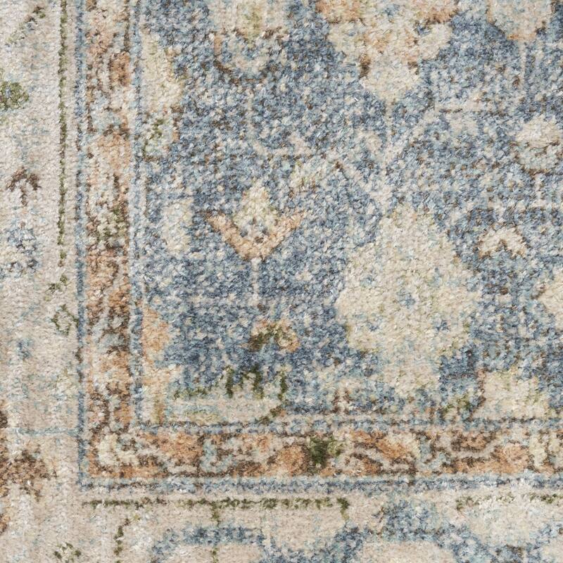 Meta Power Loomed Distressed Floral Low Pile Area Rug By HomeRoots - 96' X '26' X '0.25