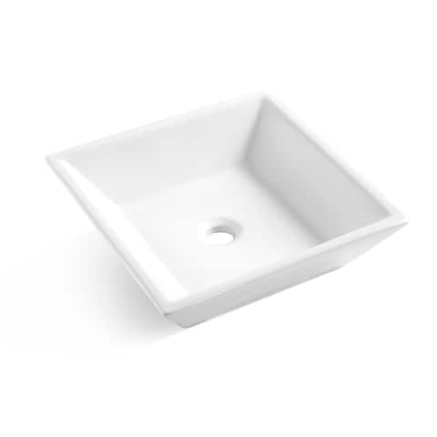 Koozzo Rectangular Vessel Above Counter Square Ceramic Art Basin