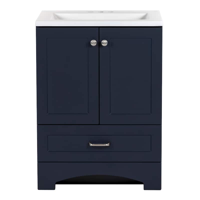 Spring Mill Cabinets Emlyn 24.5" Bathroom Vanity With Drawer and White Sink Top