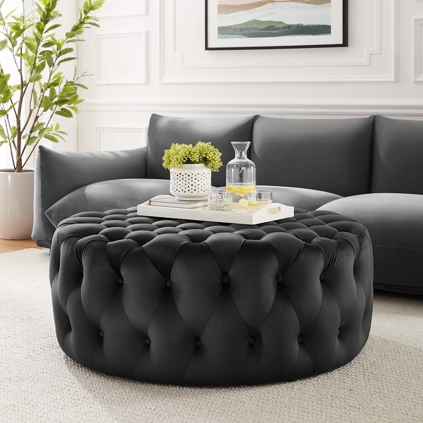 Large velvet ottoman discount