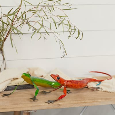 Multi Iron Eclectic Sculpture Animals (Set of 2) - 22 x 9 x 5 and 20 x 13 x 5