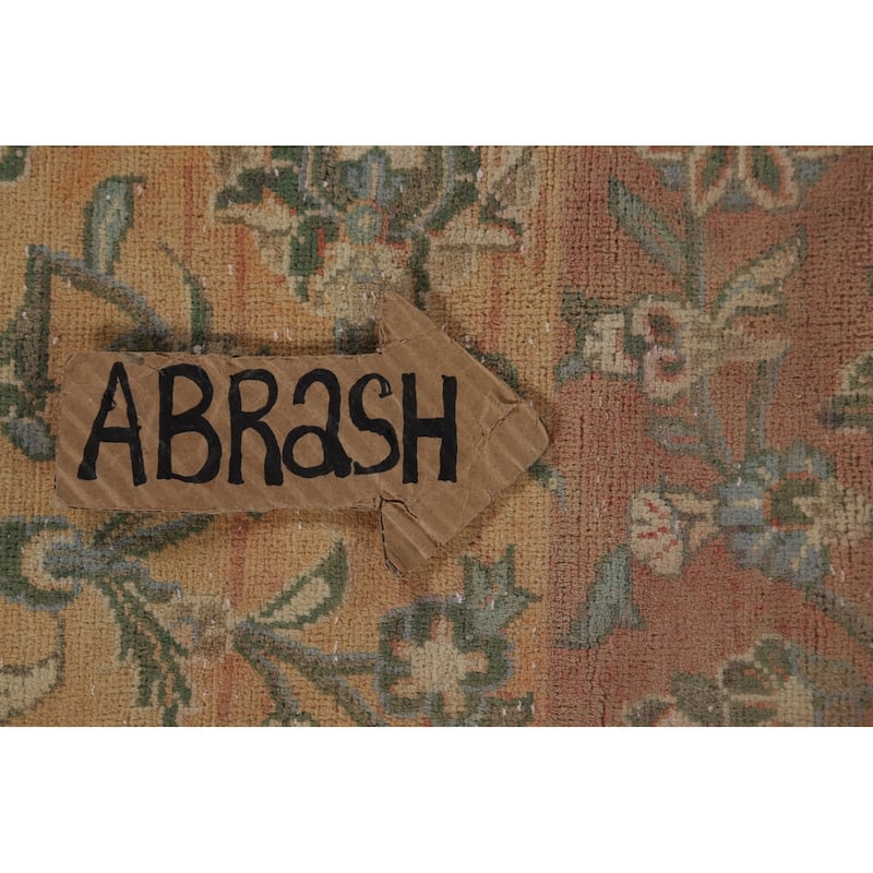 Traditional Large Kashan Persian Rug Hand-Knotted Wool Carpet - 9'7" x 14'4"