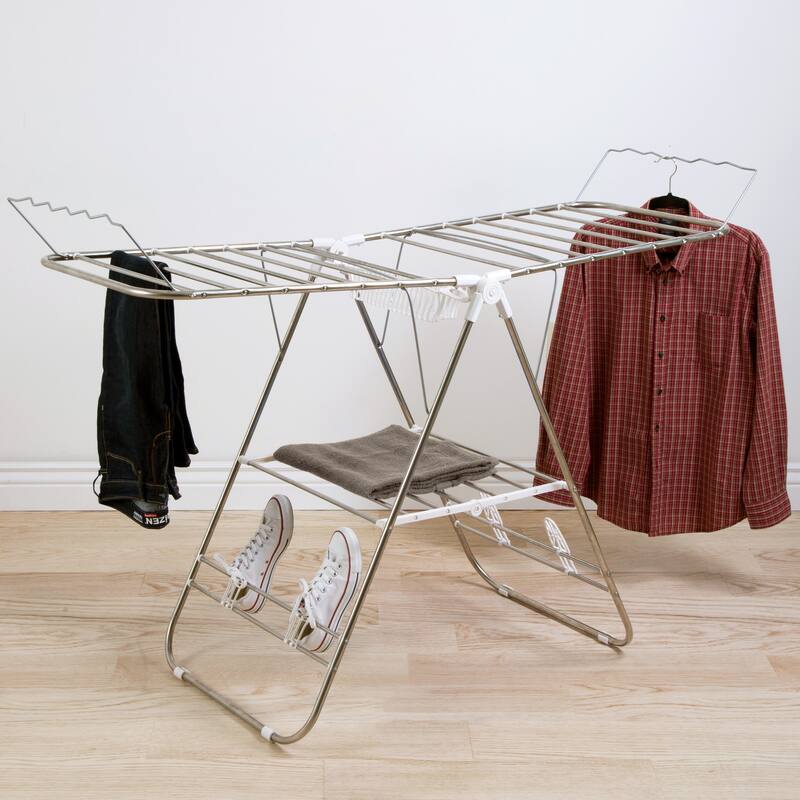 Everyday Home Indoor/Outdoor Folding Clothes Drying Rack