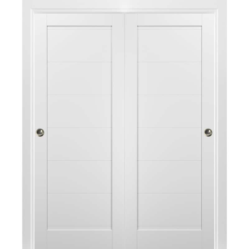 Sliding Closet Bypass Doors hardware / Quadro 4115 White Silk