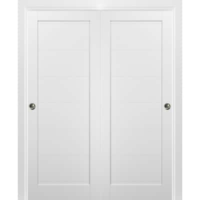 Sliding Closet Bypass Doors hardware / Quadro 4115 White Silk
