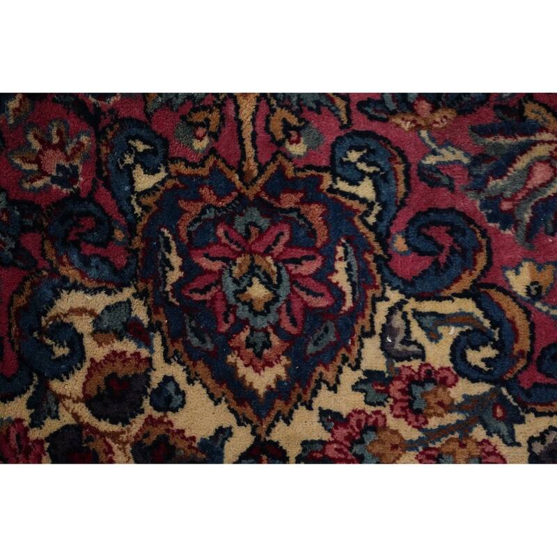 Hand Knotted Oriental 100% Wool Carpet Traditional Floral Beige & Ivories Kerman Area Rug - 15' 5'' X 10' 9''