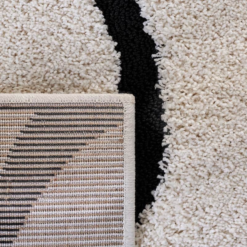 SAFAVIEH Florida Shag Sigtraud Abstract Waves 1.2-inch Thick Rug