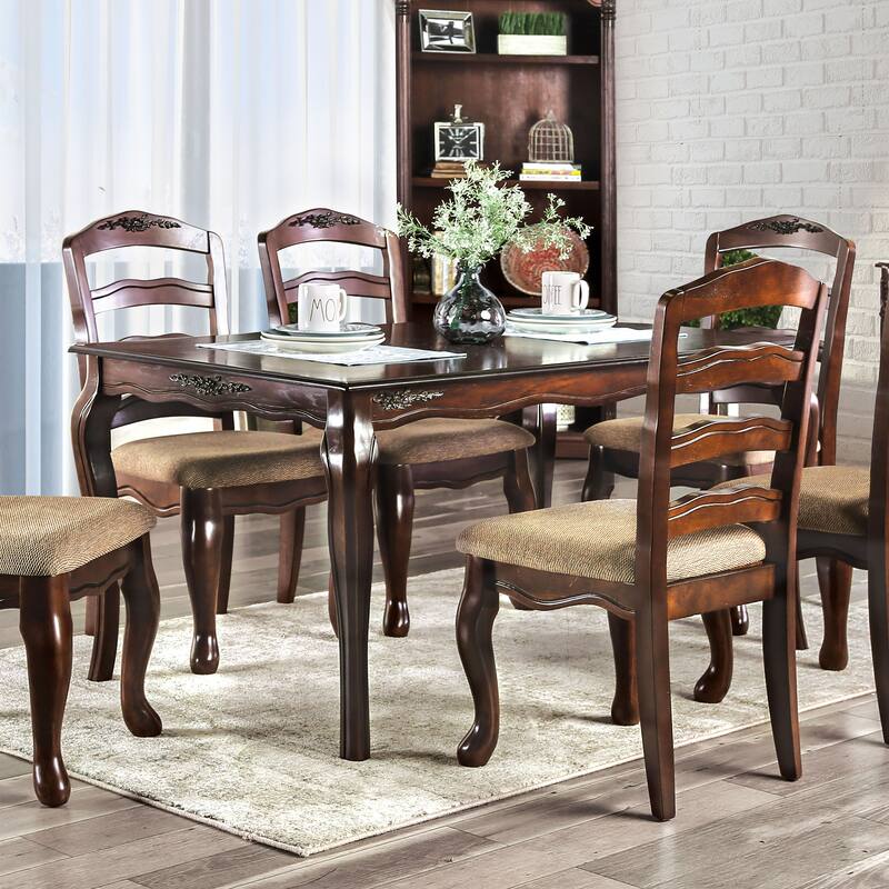 Furniture of America Shak Traditional Dark Walnut 78-inch Dining Table