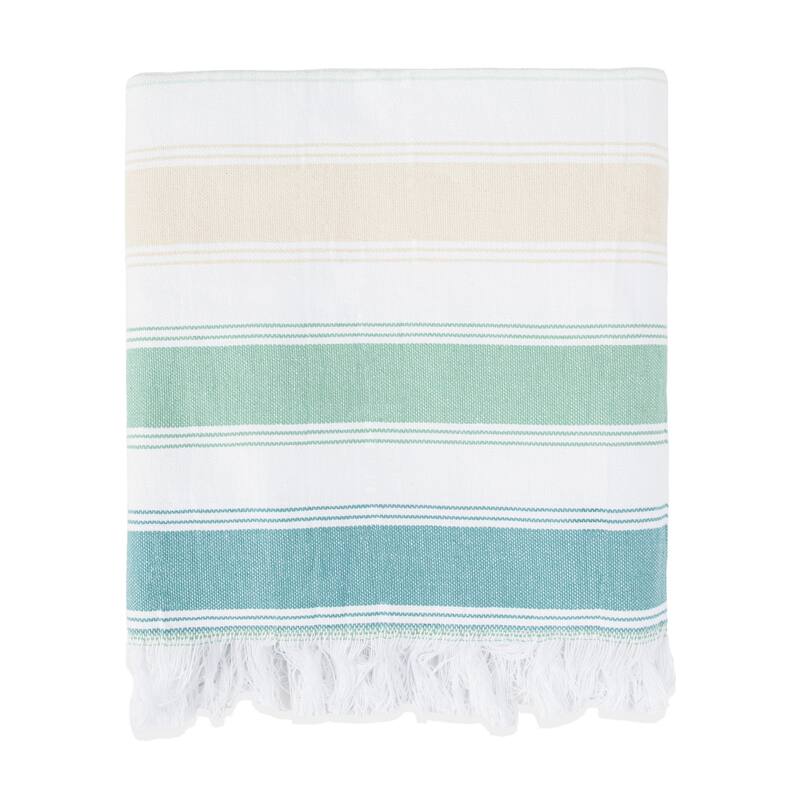 SandFree Cotton Oversized Turkish Beach Towel with Tassels - 35x75
