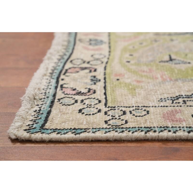 Hand Knotted Oriental 100% Wool Carpet Traditional All-Over Beige & Ivories Tabriz Area Rug - 13' 1'' X 9' 6''