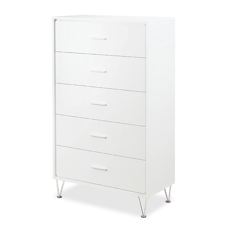 Finney 5-Drawer Chest with Metal Leg