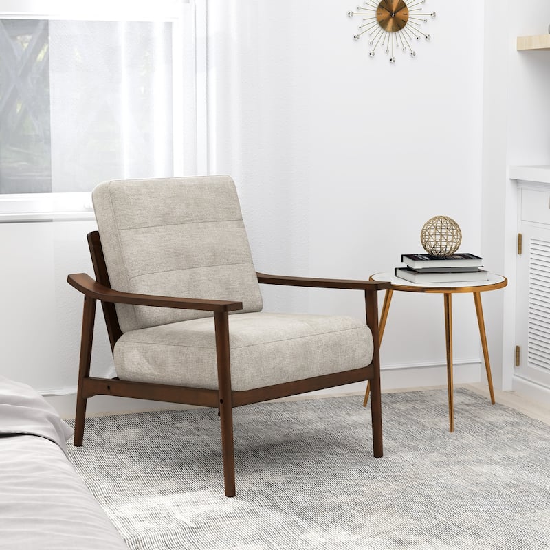Gymax 2 PCS Modern Accent Chair Upholstered Leisure Armchair w/ Rubber