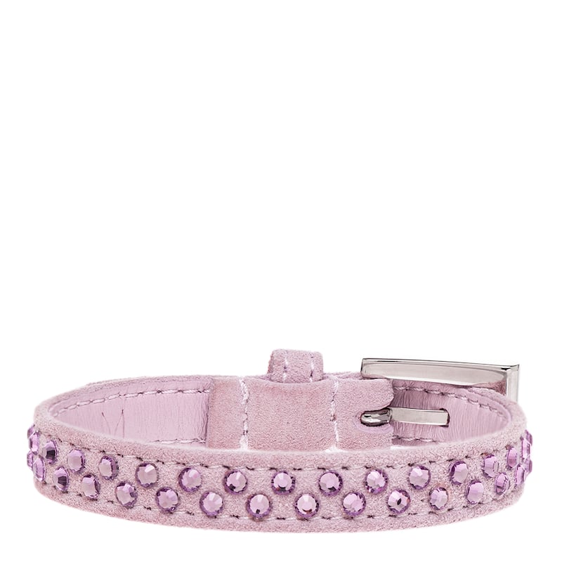 Prada Suede and Crystal Embellished Bracelet - M