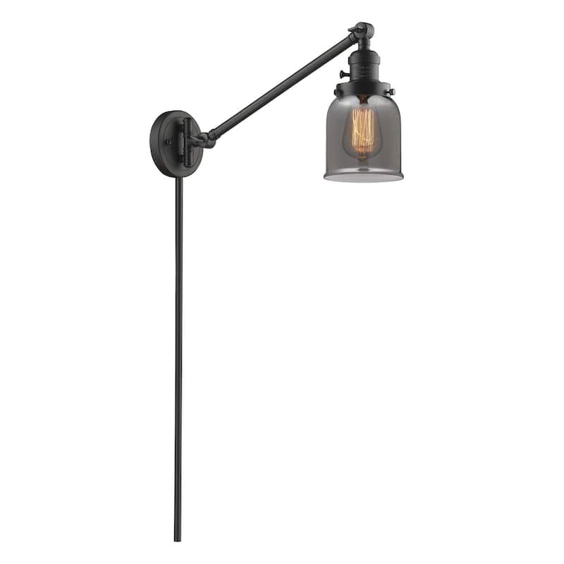 Innovations Lighting Small Bell Single Light 25" Tall Wall Sconce / - Oiled Rubbed Bronze / Smoked