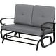 preview thumbnail 34 of 38, Nista 2 Person Outdoor Patio Glider Garden Bench Rocker Chair by Havenside Home Grey