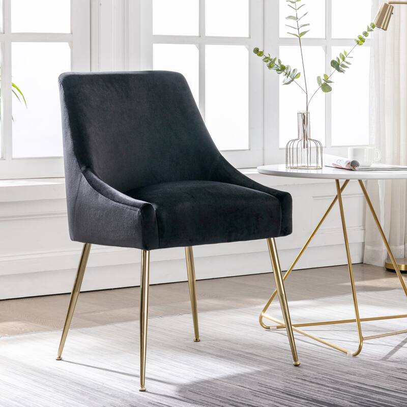 Heaven Contemporary Velvet Upholstered Accent Chair - Black