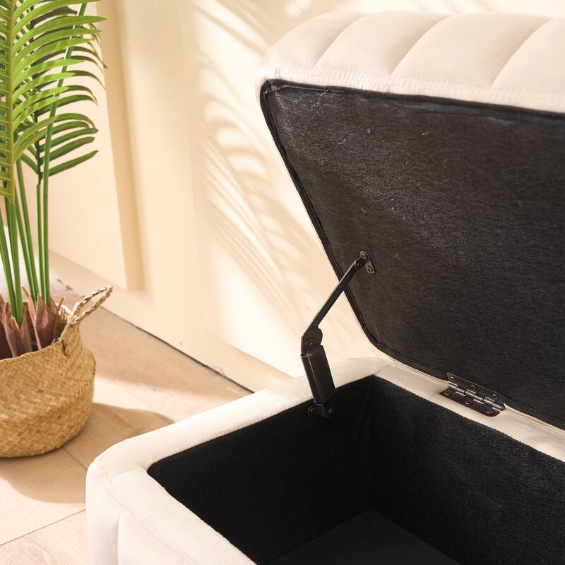 49.21"Wide Velvet Storage Soft Bench