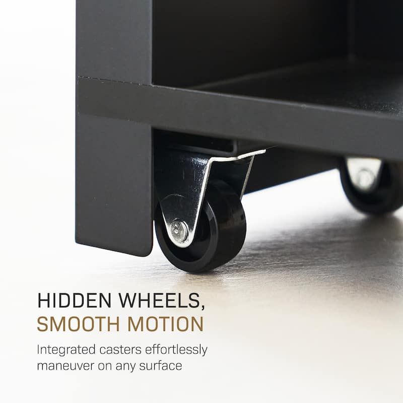 Yamazaki Home Pull-Out Bathroom Storage Cabinet, Steel and Wood - L 22.05 x W 5.51 x H 21.65 inches